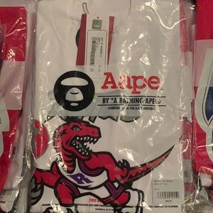 Brand new white ape basketball shirt